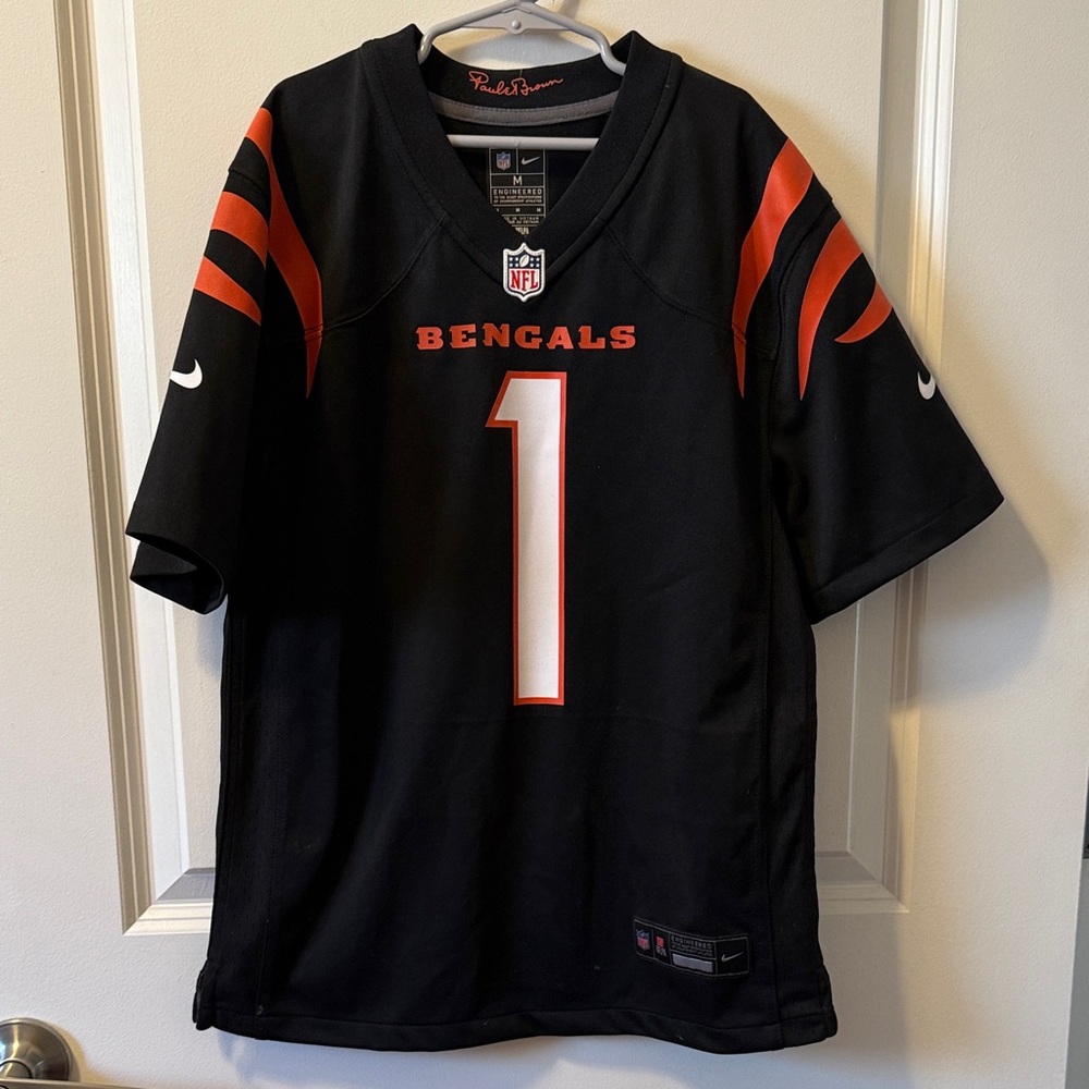 Nike Kids Black and Orange Ja’Marr Chase Bengals Jersey